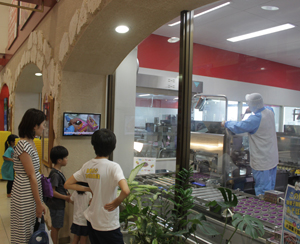 Visitors can watch the sweets in production.