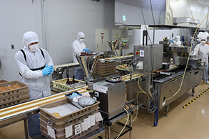 Two machines are laid out in parallel for production.